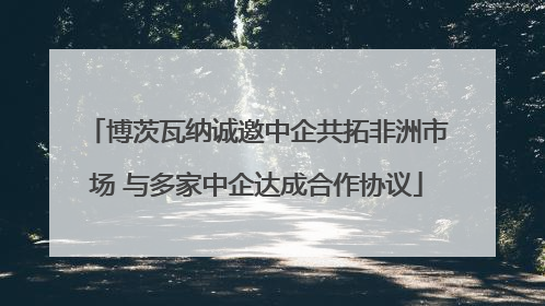 博茨瓦纳诚邀中企共拓非洲市场 与多家中企达成合作协议