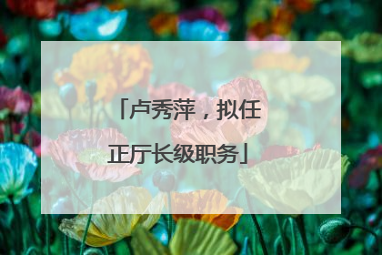 卢秀萍，拟任正厅长级职务