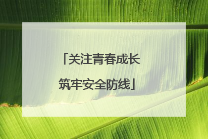 关注青春成长 筑牢安全防线