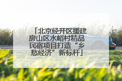 北京经开区援建房山区水峪村精品民宿项目打造“乡愁经济”新标杆