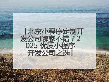 北京小程序定制开发公司哪家不错？2025 优质小程序开发公司之选