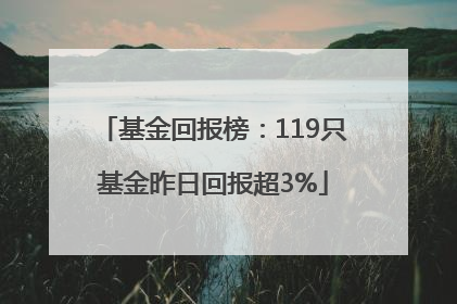 基金回报榜：119只基金昨日回报超3%