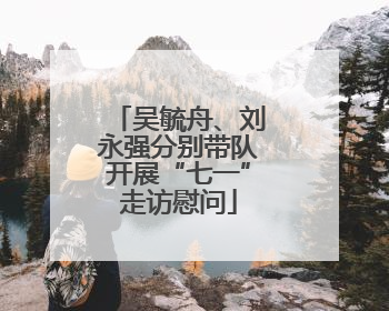 吴毓舟、刘永强分别带队开展“七一”走访慰问