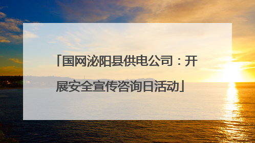 国网泌阳县供电公司：开展安全宣传咨询日活动