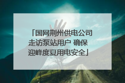 国网荆州供电公司走访泵站用户 确保迎峰度夏用电安全