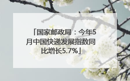 国家邮政局：今年5月中国快递发展指数同比增长5.7%