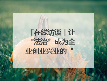 在线访谈｜让“法治”成为企业创业兴业的“定心丸”
