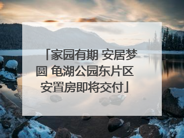 家园有期 安居梦圆 龟湖公园东片区安置房即将交付
