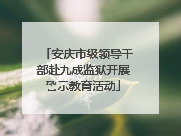 安庆市级领导干部赴九成监狱开展警示教育活动