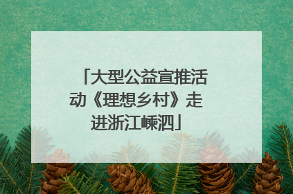 大型公益宣推活动《理想乡村》走进浙江嵊泗