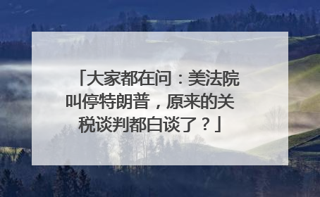 大家都在问：美法院叫停特朗普，原来的关税谈判都白谈了？