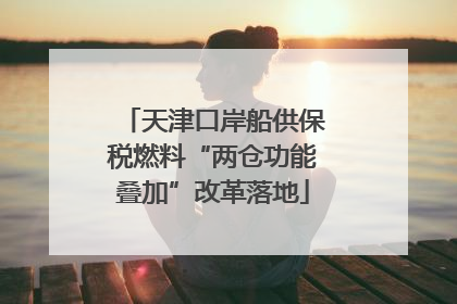 天津口岸船供保税燃料“两仓功能叠加”改革落地