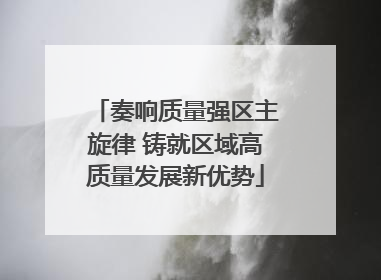 奏响质量强区主旋律 铸就区域高质量发展新优势
