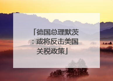 德国总理默茨：或将反击美国关税政策