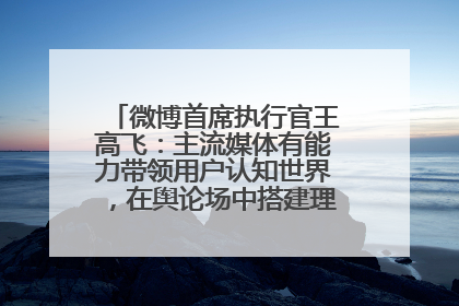 微博首席执行官王高飞：主流媒体有能力带领用户认知世界，在舆论场中搭建理性的讨论空间