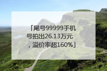 尾号99999手机号拍出26.13万元，溢价率超160%