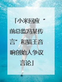 小米回应“前总监冯某传言”和猫王音响创始人争议言论