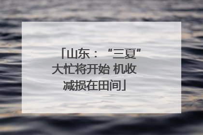 山东：“三夏”大忙将开始 机收减损在田间