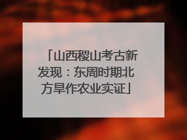 山西稷山考古新发现：东周时期北方旱作农业实证