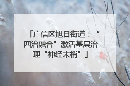 广信区旭日街道：“四治融合”激活基层治理“神经末梢”