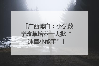 广西博白：小学数学改革培养一大批“速算小能手”