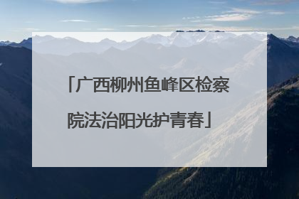 广西柳州鱼峰区检察院法治阳光护青春
