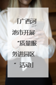 广西河池市开展“质量服务进园区”活动