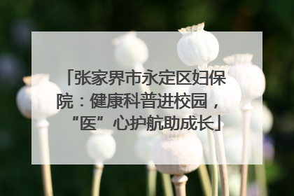 张家界市永定区妇保院：健康科普进校园，“医”心护航助成长