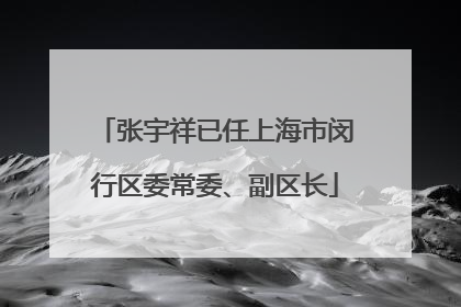 张宇祥已任上海市闵行区委常委、副区长