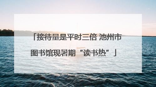 接待量是平时三倍 池州市图书馆现暑期“读书热”