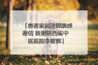 患者家属送锦旗感谢信 致谢陕西省中医医院李耀辉