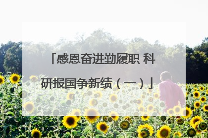 感恩奋进勤履职 科研报国争新绩（一）