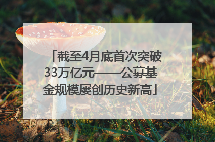 截至4月底首次突破33万亿元——公募基金规模屡创历史新高