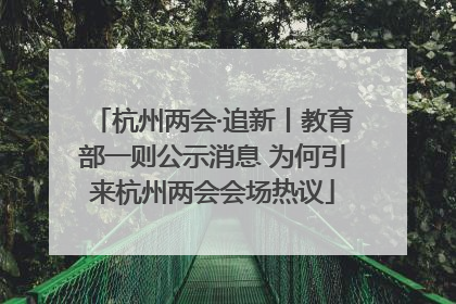 杭州两会·追新丨教育部一则公示消息 为何引来杭州两会会场热议