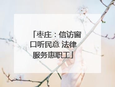 枣庄：信访窗口听民意 法律服务惠职工