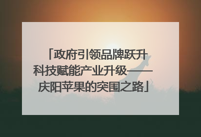 政府引领品牌跃升 科技赋能产业升级——庆阳苹果的突围之路