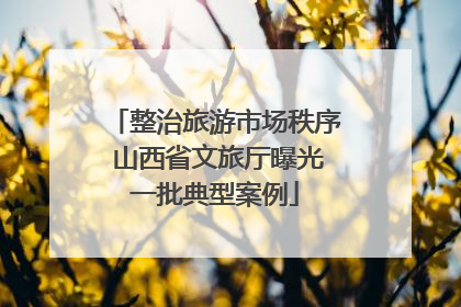 整治旅游市场秩序 山西省文旅厅曝光一批典型案例