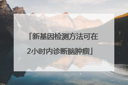 新基因检测方法可在2小时内诊断脑肿瘤