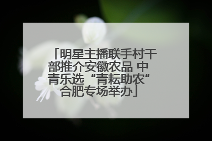 明星主播联手村干部推介安徽农品 中青乐选“青耘助农”合肥专场举办