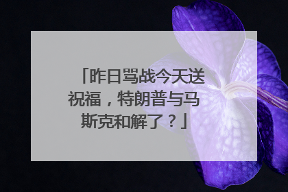 昨日骂战今天送祝福，特朗普与马斯克和解了？