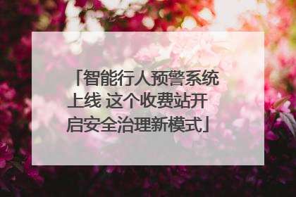 智能行人预警系统上线 这个收费站开启安全治理新模式