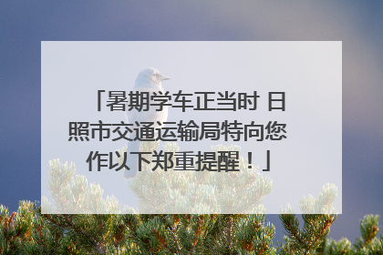 暑期学车正当时 日照市交通运输局特向您作以下郑重提醒！