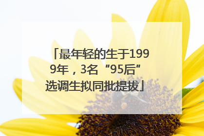 最年轻的生于1999年，3名“95后”选调生拟同批提拔