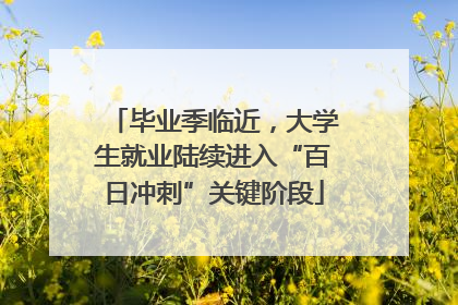 毕业季临近，大学生就业陆续进入“百日冲刺”关键阶段