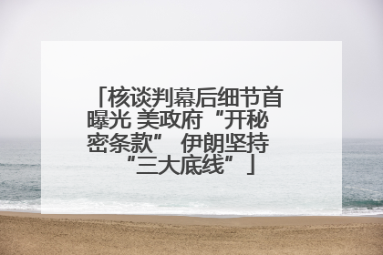 核谈判幕后细节首曝光 美政府“开秘密条款” 伊朗坚持“三大底线”