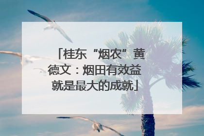 桂东“烟农”黄德文：烟田有效益就是最大的成就