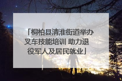 桐柏县清淮街道举办叉车技能培训 助力退役军人及居民就业