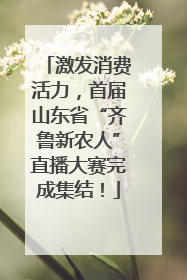 激发消费活力，首届山东省“齐鲁新农人”直播大赛完成集结！
