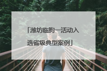 潍坊临朐一活动入选省级典型案例