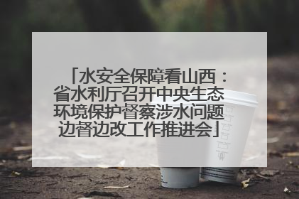 水安全保障看山西：省水利厅召开中央生态环境保护督察涉水问题边督边改工作推进会